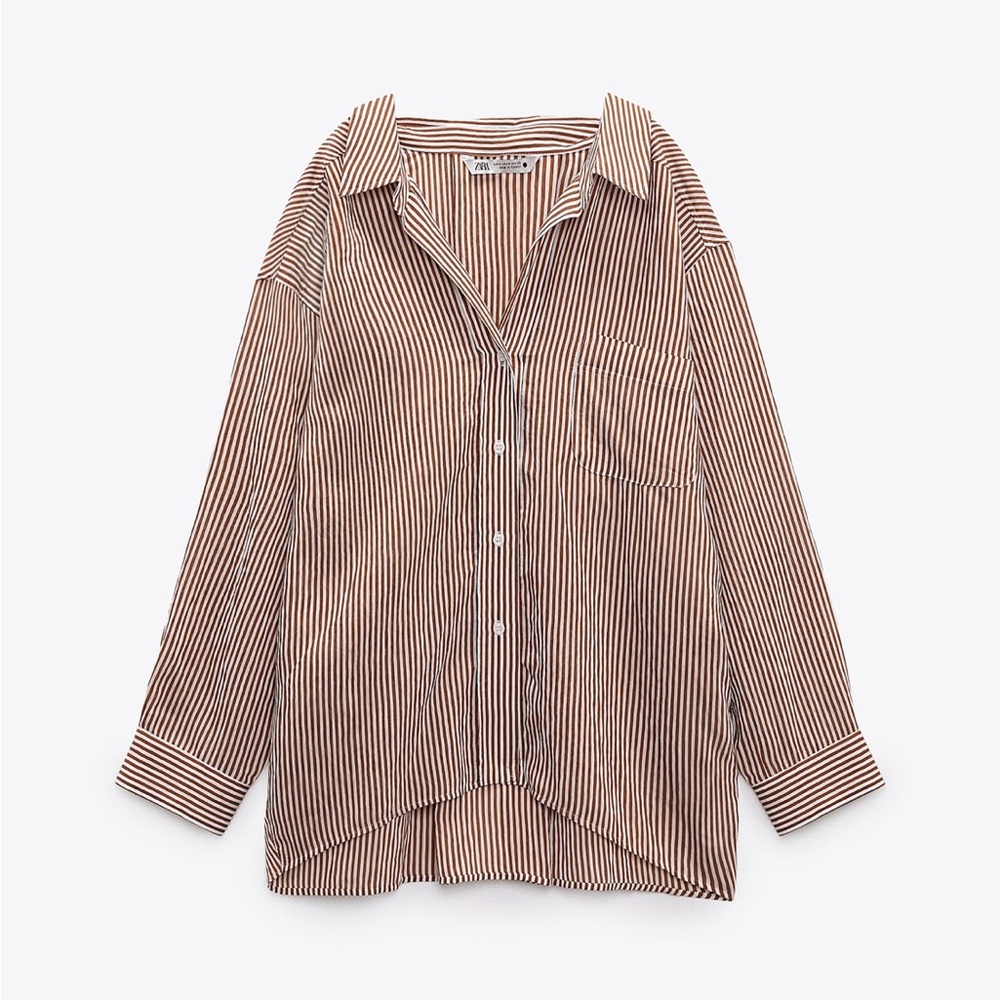 Zara oversized striped shirt